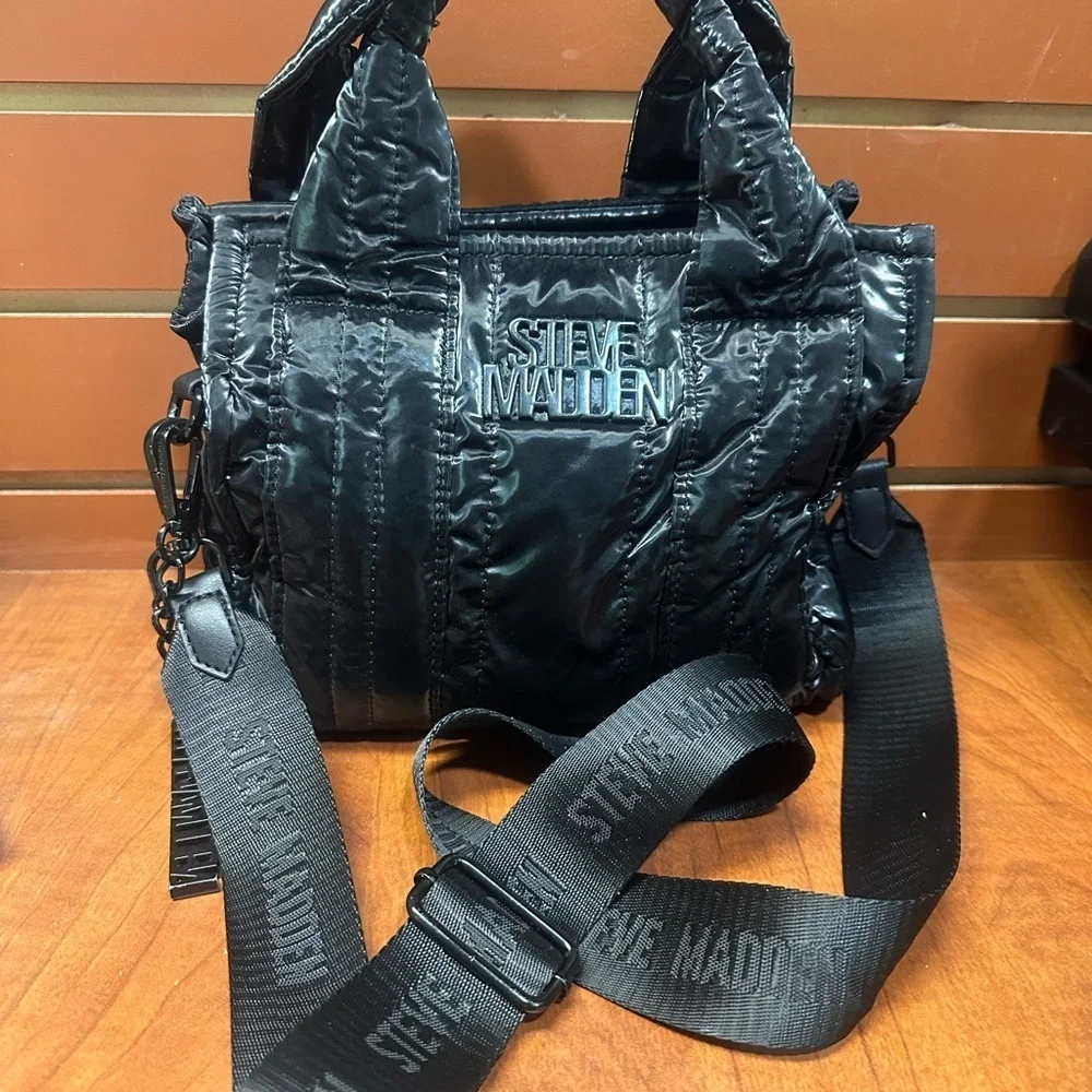 Steve Madden Black Structured Tote Bag - Picture 2 of 12